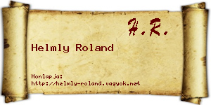 Helmly Roland névjegykártya